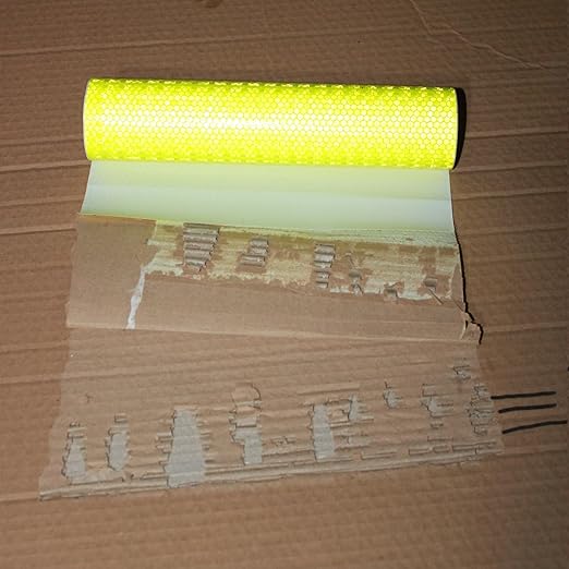 Fluorescent Yellow Reflective Tape Outdoor Waterproof 12 inch Wide, High Visibility Warning Safety Industrial Marking Tape (10 feet)