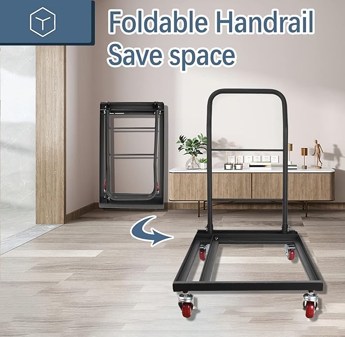 Commercial Folding Chair Cart, Heavy-Duty Steel Storage & Transport Dolly for Plastic, Resin & Wood Chairs