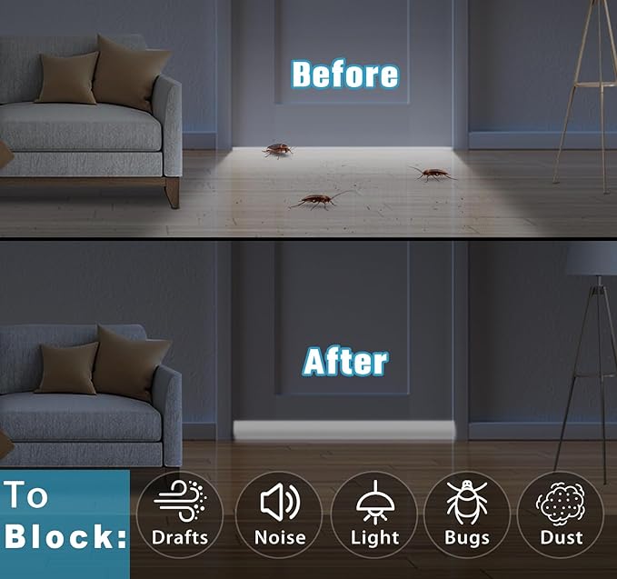MAXTID Under Door Draft Stopper Cold Air Blocker - Large Doors Seal Gap Bottom of Doors 36" Adjustable 30" 32" 34" Weather Stripping Blocker Interior Front Door Sweep Bedroom Must Have