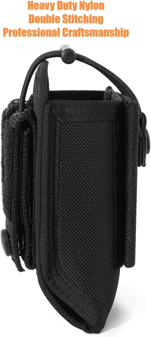 TACNEX Universal Radio Holster Tactical Two Ways Radio Holder Compact Elastic Walkie Talkies Pouch Nylon Case w/MOLLE Strap Duty Belt Clip for Police Leo Security Firefighter Rescue EMS EMT Military