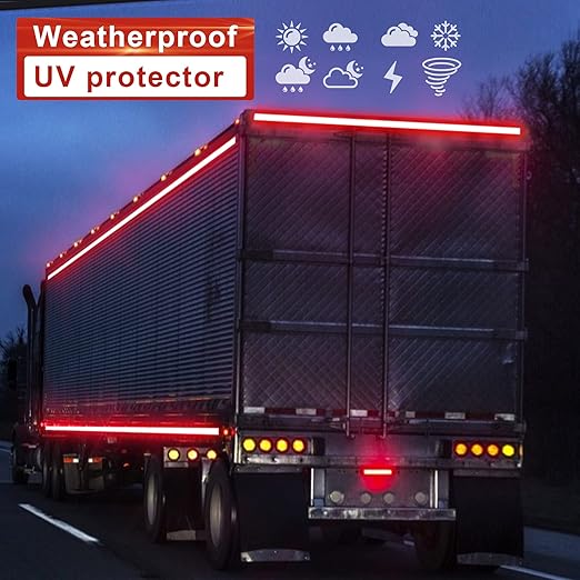 Red Reflective Tape, 2 Inch x 65 Feet, High Viscosity Safety Reflective Tape Outdoor Waterproof for Trailers, Bikes, Cars