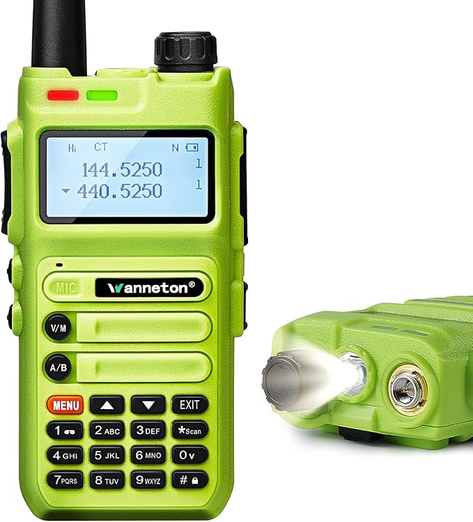 UV5F ham Radio Handheld Dual Band Two Way Radio Rechargeable Walkie Talkies with One-Key decoding Copy Frequency and Super Bright Flashlight and Large Battery 1 Pack