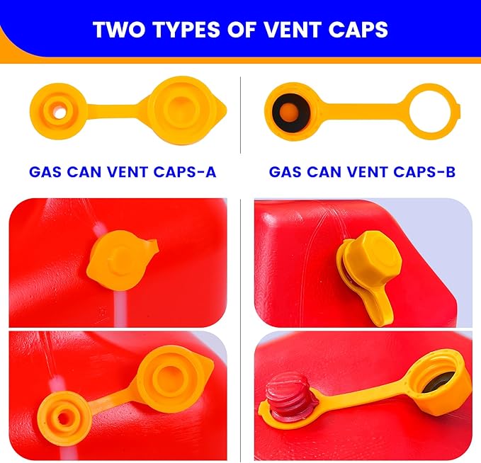 Gas Can Nozzle Replacement Set - 1/2/5/10 Gallon, Leak-Proof Spouts with Flexible Nozzles, Screw Collar Caps, Spout Cover, Base Cap, Drill Bit