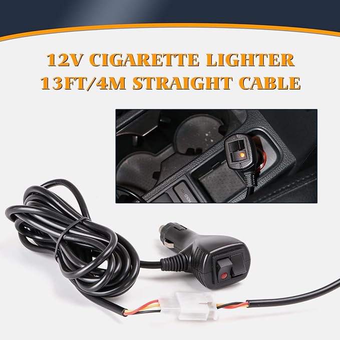 35.5 Inch Traffic Advisor Strobe Light Bar 32 LED Hazard Warning Emergency High Intensity Directional Flashing Safety Lightbar 13 Flashing Modes with Cigarette Lighter Suction Cup (Amber White)