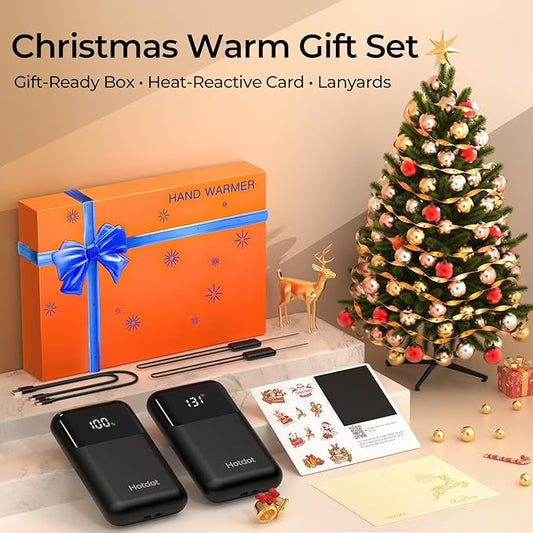 Hotdot Hand Warmers Rechargeable, Heat Levels (104–131°F), Real-Time Temp & Battery Display, Electric Hand Warmers, Fast Heating, Fits in Gloves/Pocket, Gifts for Women & Men