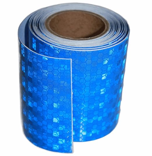 Blue Reflective Tape 3 inch, Outdoor Waterproof High Visibility Warning Industrial Marking Tape, Safety Stickers (11 feet)