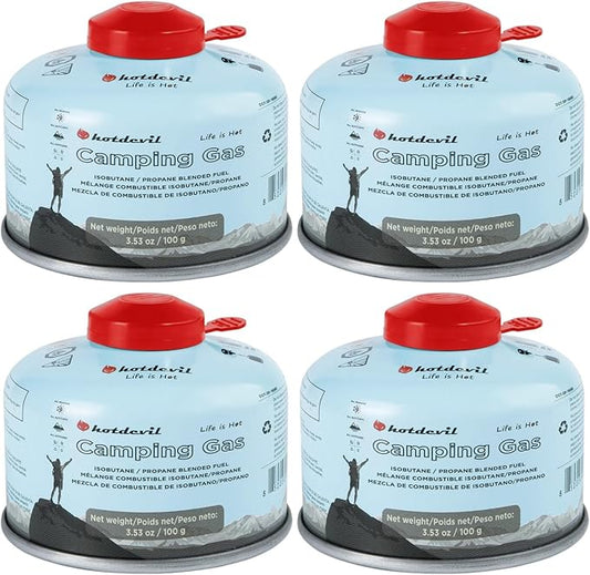 Isobutane Fuel Canister 100 Gram Camping Stove Fuel Butane Backpacking Stove Fuell Camping Fuel Canister Isobutane Propane Fuel Canister 4 oz(4 Pack)