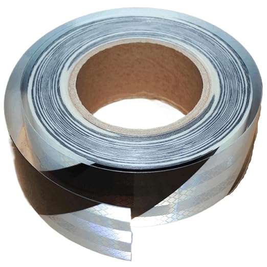 Reflective Tape Black White 2 inch Wide for Cars, Outdoor Waterproof High Visibility Safety Warning Adhesive Strips (66 feet)