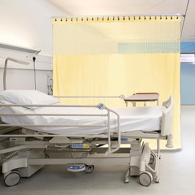 Macochico Medical Room Divider Curtains Screen Partitions Nickel Grommet Beige Orange Hospital Medical Clinic Spa Lab Cubicle Curtain Divider Privacy Screen, 10ft Wide x 7ft Tall(1 Panel)