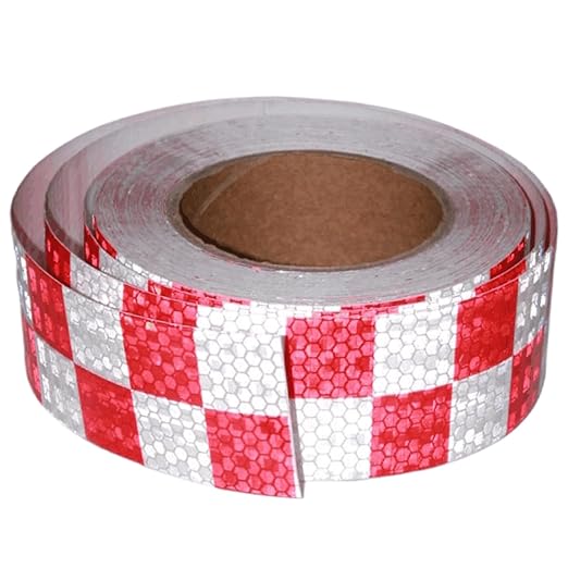 Reflective Tape Red White 2 Inch x 68 Feet, Outdoor Waterproof Warning Reflector, Night Safety Stickers for Car Bicycles