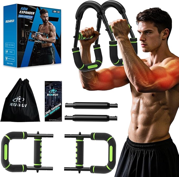 Twister Arm Trainer, Adjustable 5 Resistance Levels (40-130 lbs) Chest & Arm Workout Equipment for Men & Women, Ergonomic Home Gym Strength Trainer with Anti-Slip Handles & Carry Bag