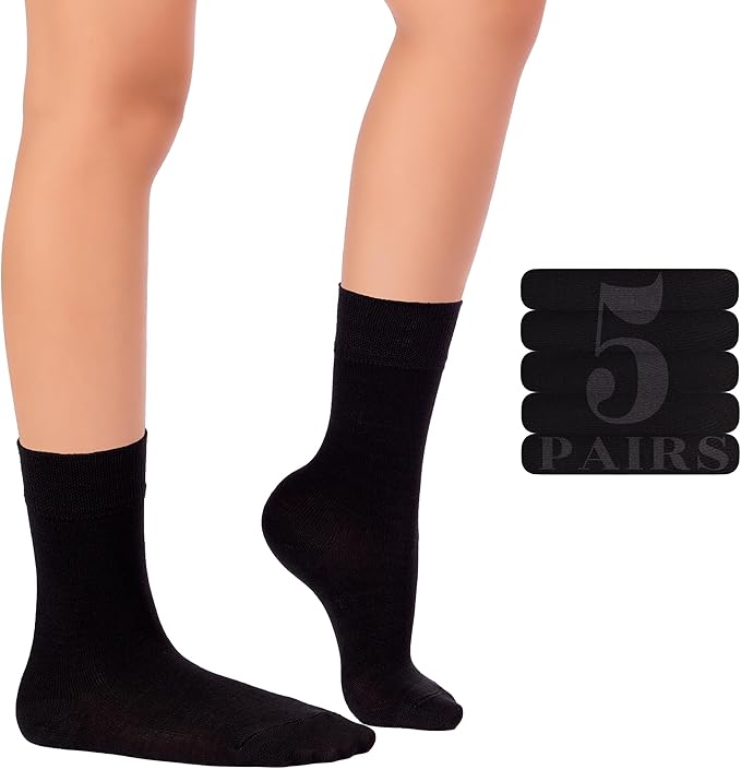 Hugh Ugoli Kids School Uniform Rayon Derived from Bamboo Dress Crew Socks for Toddlers to Youth, 3T - 14 Years Old, 5 Pairs