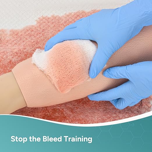 Wound Packing Trainer Kit, Stop The Bleed Kit for hemostasis Training, Wearable Leg Bullet Wound Sleeve Trainer for Medical Education