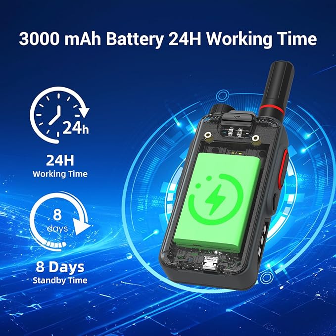 Lifetime Use Satellite Walkie Talkies with SIM Cards Global Unlimited Range Walkie Talkies 4G LTE POC Radio Dual SIM 3000 Mile Range Walkie Talkie 3000mAh Battery with Flashlight (MC-368)