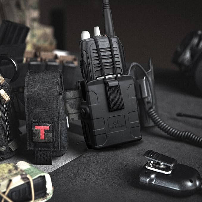 Molle Universal Radio Holster, Secure Fit, Easy Attachment for Outdoor, Tactical, and Work Use, Compatible with Motorola APX6000 XTS5000 XTS2500, Kenwood TK-2000, Hytera PD700 PD782