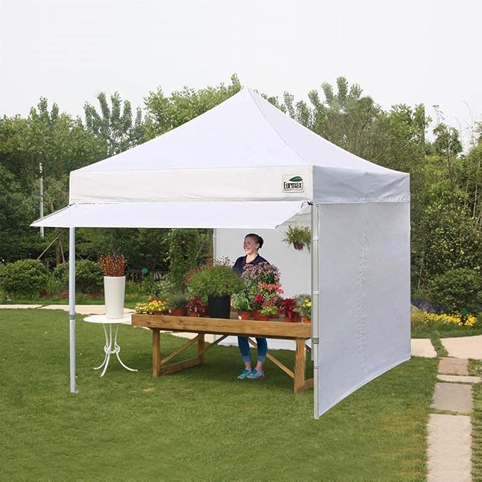 Eurmax USA 10 x 10 Pop up Canopy Commercial Tent Outdoor Party Canopies with 4 Removable Zippered Sidewalls and Roller Bag Bonus 4 Canopy Sand Bags & 24 Squre Ft Extended Awning (Purple)