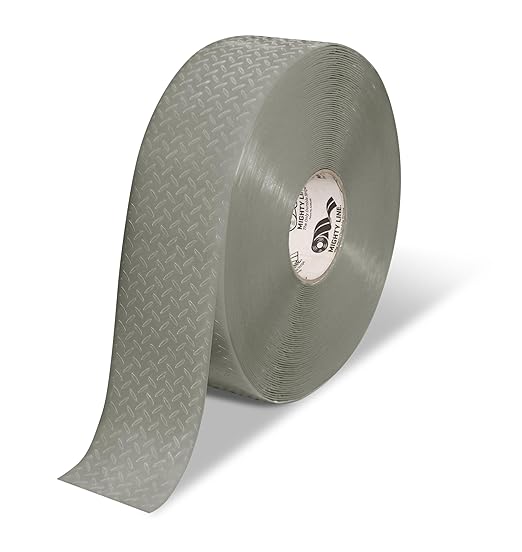 Mighty Line 3" Anti-Slip Solid Color Floor Marking Tape for Safety, Caution, Warning, Flooring, Heavy-Duty, Peel and Stick, Adhesive, Industrial Quality, 100' Roll, Gray
