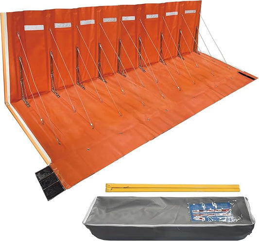PVC L-Shaped Baffle Flood Barrier for Home,Flood Control Water Gate Flood Protection Products for Garage Doors, Basements, Warehouses Absorbent Sandbag Alternative(L:13ft x W:4ft x H:3ft)
