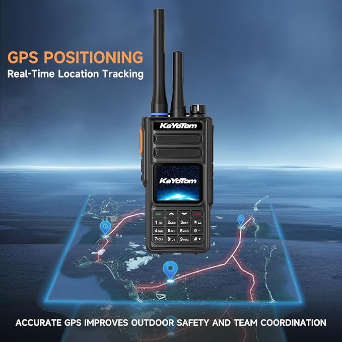 (Lifetime Free) Rapid Dual-Mode GPS Global Unlimited Range Walkie Talkies Long Range Two Way Radio with 4G LTE PoC & UHF PTT, Encrypted Calls, IP68 Waterproof for Outdoor, Logistics & Emergency
