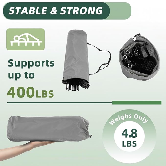 Elevon Camping Cot, 28" Extra Wide Sleeping Cot, Portable Folding Tent Camping Bed, Compact for Outdoor Travel, Base Camp, Hiking, Mountaineering, Lightweight Backpacking, 400lb Capacity