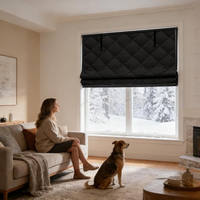 Winter Window Cover - Windproof Insulated Blanket,Cold Weather Window Winterizing Kit | for Bedroom Home Basement Living Room Garage Apartments Office Indoor Cabin