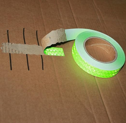 Industrial Reflective Tape Green Outdoor Waterproof 1 inch, High Visibility Hazard Conspicuity Safety Marking Tape (66 feet)