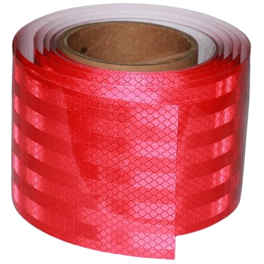 Industrial Non Fading Reflective Tape Red Outdoor Waterproof 4 inch, High Visibility Safety Warning Adhesive Stickers (10 feet)