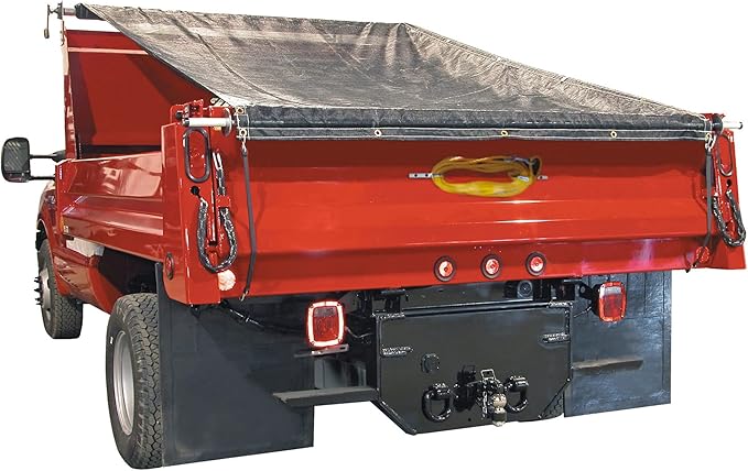 Buyers Products DTR7518 Aluminum Tarp System with Mesh Tarp, 7-1/2 x 18 Feet – Dump Body Tarp Kit, Heavy Duty Double-Stitched Hems, Brass Grommets, Telescoping Roller, Complete Hardware Included