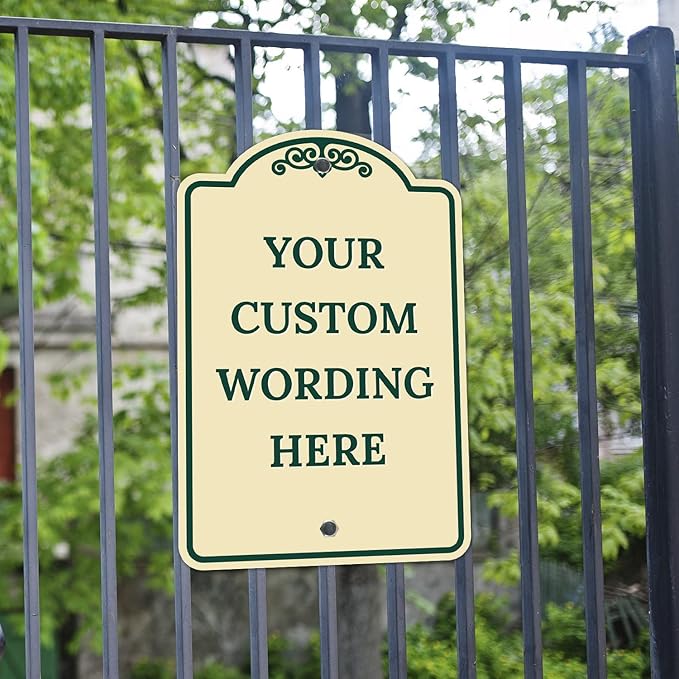 Custom Indoor/Outdoor Decorative Sign,Custom Personalized Green Border Sign, 12x18 Inches, ACM, Fade Resistant, Made in USA