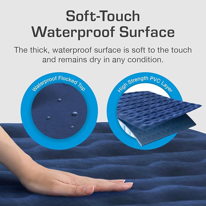 Active Era Twin Air Mattress with Built-in Pump & Raised Pillow - Heavy Duty Puncture Resistant, Waterproof Blow Up Bed