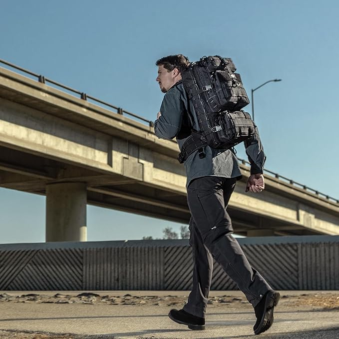 MAXPEDITION Gyrfalcon Backpack (Black) 36L Tactical Backpack with Detachable Waist Pack, MOLLE Internal Frame Rucksack, Military Survival Pack, Bug Out Bag, PT1054B