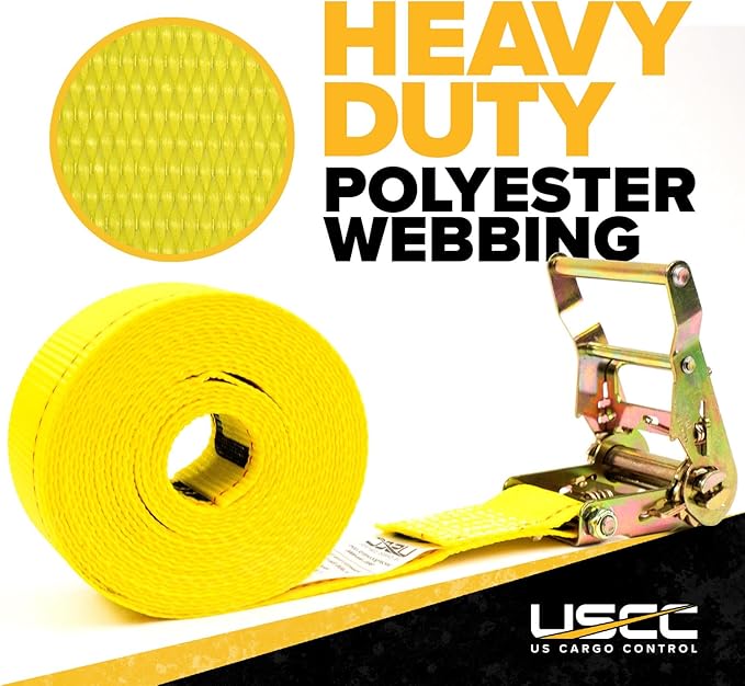 US Cargo Control Endless Ratchet Straps 2 Inch x 20 Foot (600-Pack), Hookless Ratchet Straps, 4,400 LBS Break Strength, 2 Inch Tie Downs for Trailers, Trucks, Pallets, Cargo Bundling, Tree Staking