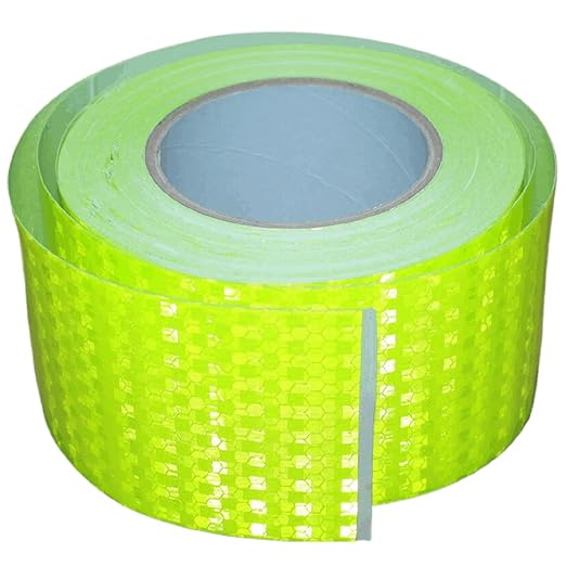 Fluorescent Green Reflective Tape 3 inch Wide, Outdoor Waterproof Safety Caution Warning Adhesive Strips Tape (66 feet)