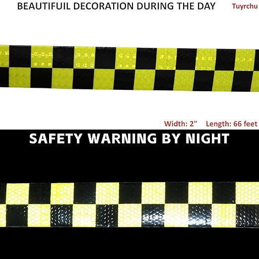 Industrial Reflective Tape 2 inch Wide for Cars, Outdoor Waterproof High Visibility Safety Warning Adhesive Strips (66 feet)