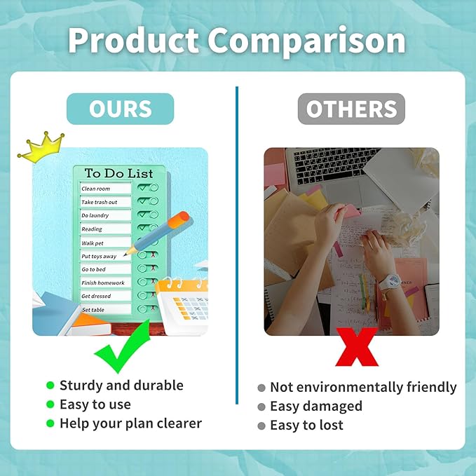 4 Pieces Chore Chart for Kids Multiple Kids - Sliding Routine Chart: Reusable to Do List, RV Checklist, Planning Board, Visual Schedule, and Reminder (Multicolored)