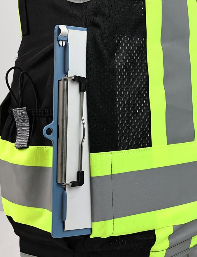 Safety Vest, Hi Vis Vests with Pockets, Class 2 High Visibility Vests,Construction Surveyor Work Vest for Men Women