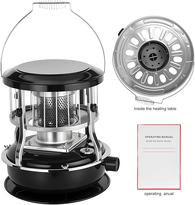 2 in 1 Portable Kerosene Heater Stove Kerosene Heaters for Indoor Use 9000 BTU Non Electric Heaters Indoor Outdoo for Camping Hunting Cooking and Emergency Heater Black