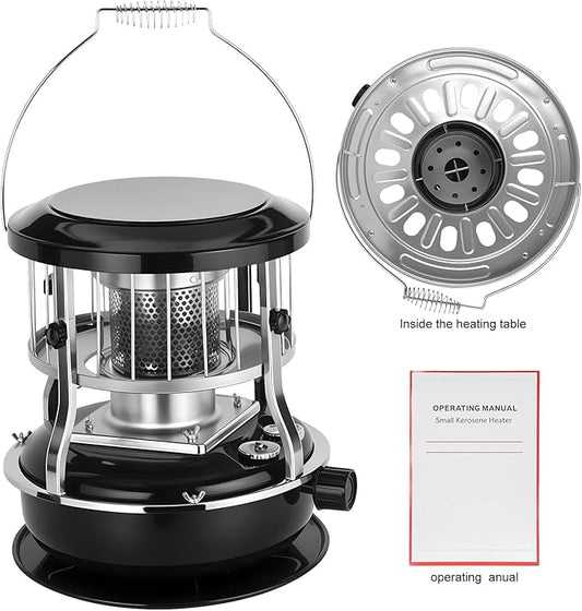 2 in 1 Portable Kerosene Heater Stove Kerosene Heaters for Indoor Use 9000 BTU Non Electric Heaters Indoor Outdoo for Camping Hunting Cooking and Emergency Heater Black