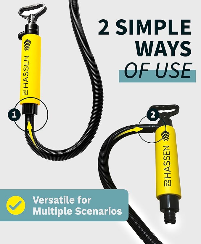 Manual Bilge Pump for Boats, Kayak Portable Hand Pumps for Water Removal - Long Hose Marine Safety Equipment Must Haves, Emergency Tool Home & Outdoors
