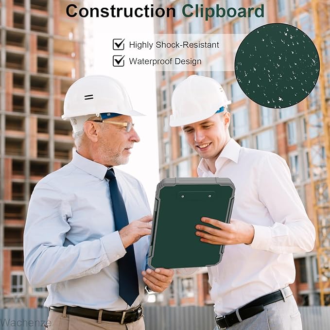 Thicker Clipboard with Storage, Internal Pen Pouch Included, A4 / Letter Size, Heavy Duty Clip Boards 8.5x11 with Double Clips, Plastic Shockproof Clipboards Contractor for Driver Teacher