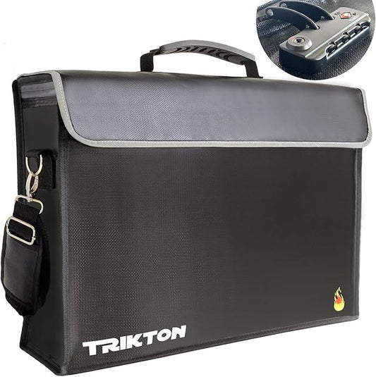 Fireproof & Waterproof Document Bag XXL 17.5x13x5 with TSA Lock, High-Viz Design, Flexible Fireproof Bag for A3 & Legal Size Files, Developed by USA Engineers & Firefighters, Travel Ready