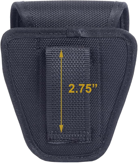 TAFTACFR Molded Single Handcuff Pouch Case for Duty Belt, Law Enforcement Holder With Removable Top Cover and Hidden Snap