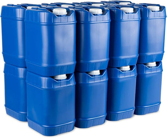 5-Gallon Stackable Water Storage Containers, Emergency Water Storage for Camping and Disaster Preparedness, 80 Gallons