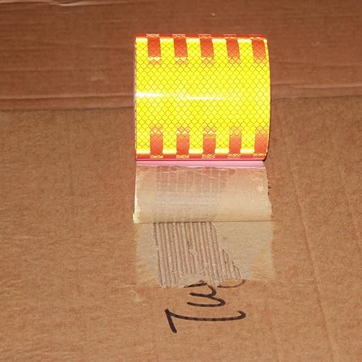 Non Fading Reflective Tape Orange Outdoor Waterproof 4 inch, High Visibility Industrial Marking Tape, Safety Adhesive Stickers (11 feet)