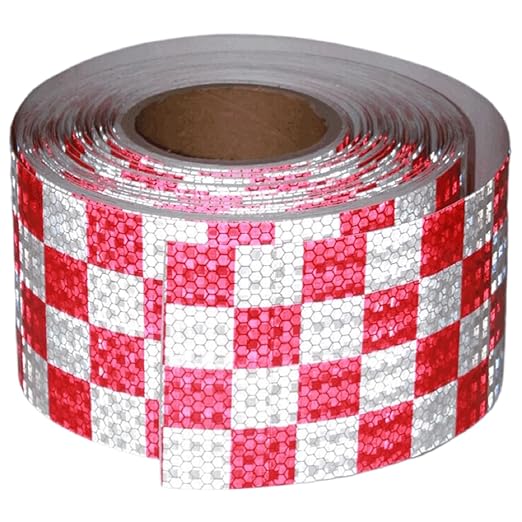 Reflective Tape Red White 4 inch Wide for Truck, Outdoor Waterproof High Visibility Safety Warning Adhesive Strips (166 feet)