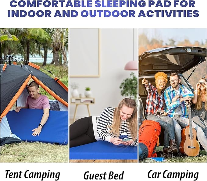 Hazli Matrix Memory Foam Camping Mattress Pad - Roll Up Mattress for Adults - Portable Cot Sleeping Pad for Camping - Floor Mat or Bed Roll for Car, SUV