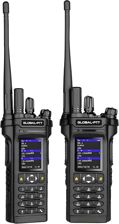 Pack of 2 Dual-Mode PoC + Analog Radios — Nationwide 4G LTE Push-to-Talk Unlimited Range & UHF VHF Two-Way Radios, Dual Screen Speaker | 136-174/400-490 MHz | Encrypted Calls (Black, 5288Plus)