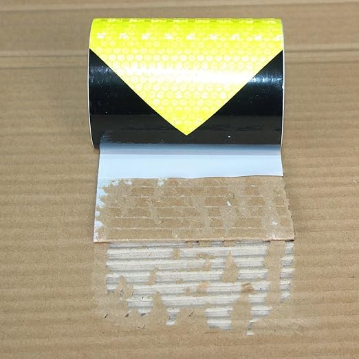 Reflective Tape 4 inch Wide, Outdoor Waterproof Hazard Conspicuity Safety Warning Industrial Marking Tape (11 feet)