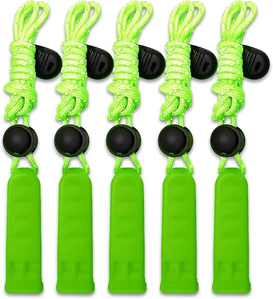 Emergency Whistle, 120db Safety Whistle Survival Shrill Loud for Camping Hiking Hunting Boating Fishing Life Vest Jacket Rescue Signaling Kids Lifeguard 5 Pack
