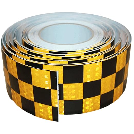 Reflective Tape Yellow Black 3 inch X 168 feet, Outdoor Waterproof Hazard Conspicuity Warning Industrial Marking Tape